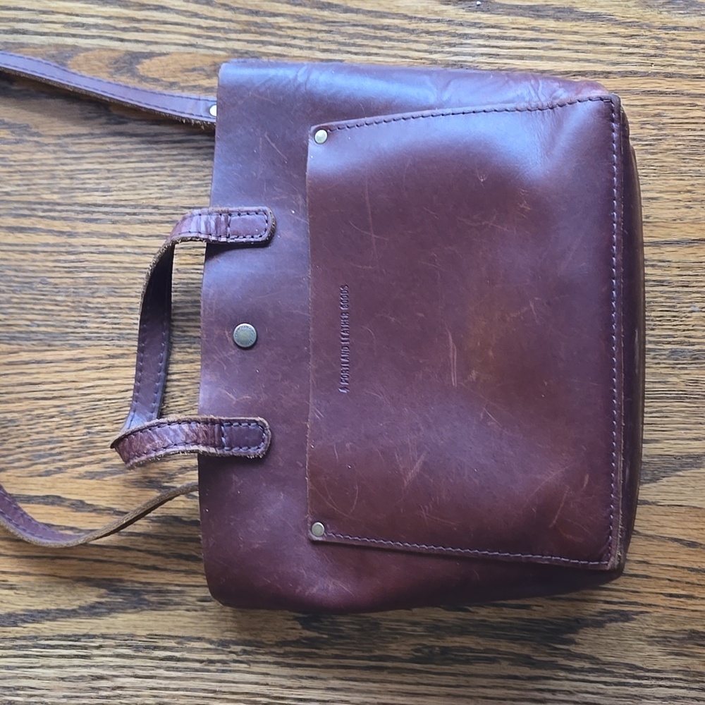 Portland Leather Goods Mini Crossbody Tote Nutmeg